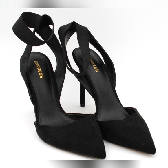 Express Shoes - Express Black Velvet Stiletto Heels – Size 8